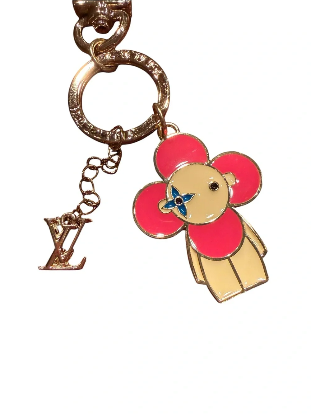 Louis Vuitton Gold, Pink and Cream Flower Vivi Keychain - Picture 2 of 5
